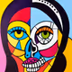 Cubism Skull face