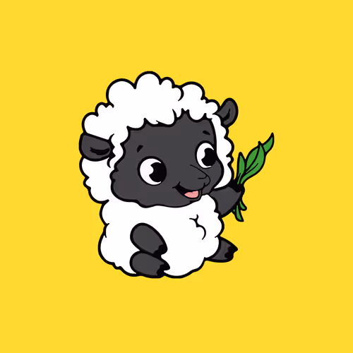 Cute and happy sheep