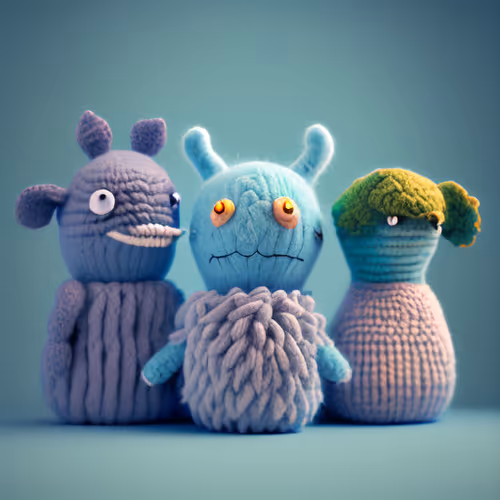 Cute animals made of wool
