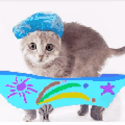 Cute Cat and Kitten Pixel Art