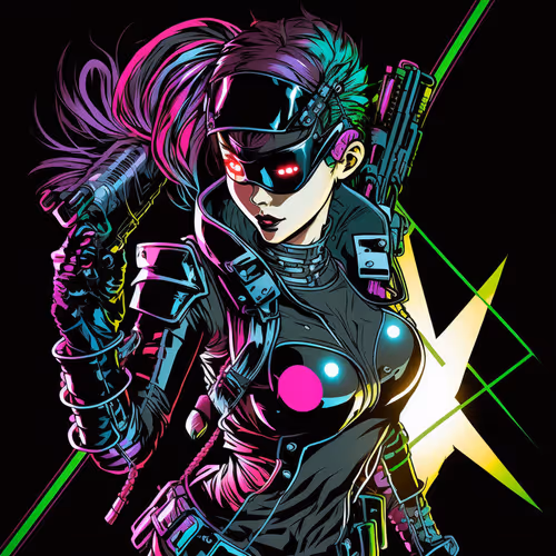 Cyber-Punk Heroine: Neon Shadow