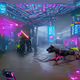 cyberpunk dogs in metaverse