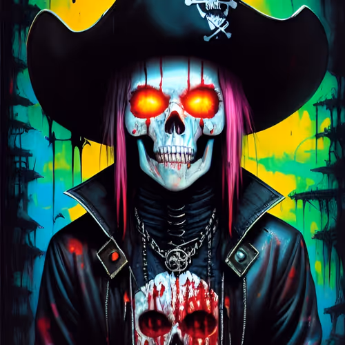 cyberpunk skull pirates