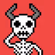 Pixel demon skulls