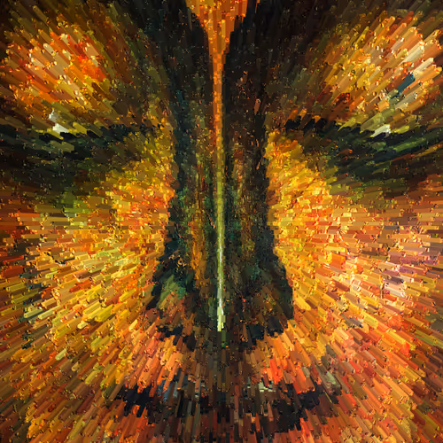 Digital art Buddha face.