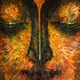 Digital art Buddha face.