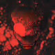 Digital Psychedelic Art With Dark Red Shades