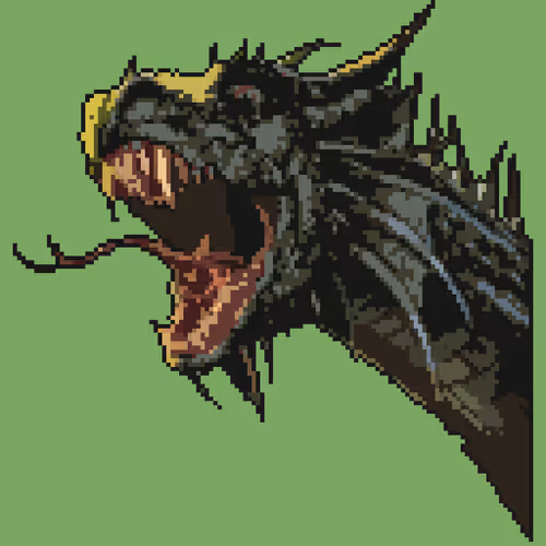 Dragon Head Pixel Art