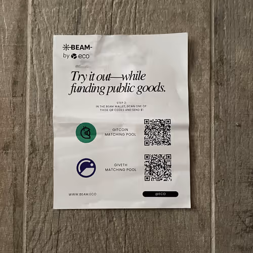 Exclusive leaflet on Beam Wallet at ETHGlobal Paris