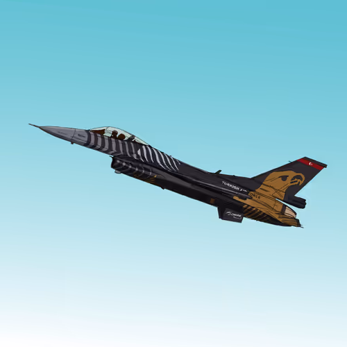 Turkish Demonstration Aircraft Soloturk F-16 Vector Art