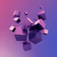 Falling purple cubes