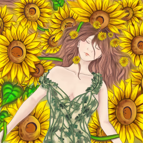 flower and girl