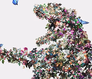 Flower Dinosaur Collage - old