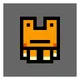 pixel art of a moving yellow frog - old - old