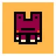 pixel art of a moving dark brown frog. - old