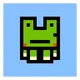 pixel art of a moving green frog 2 - old