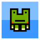 pixel art of a green frog - old