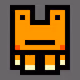 yellow pixel art frog - old