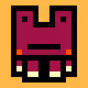 dark brown pixel art frog - old