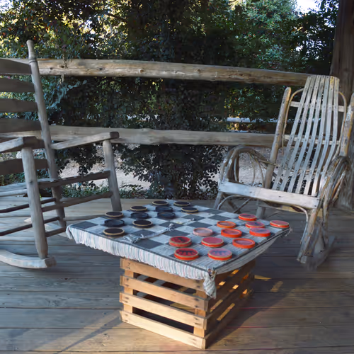 Front porch at Lazy 5 Ranch store