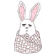 Funny white rabbits