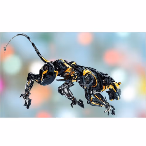 Futuristic robotic predator panther 3d render
