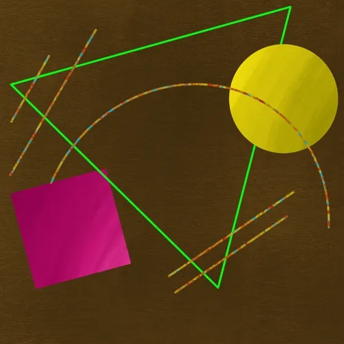 Geometric Planet Abstract Digital Art - old