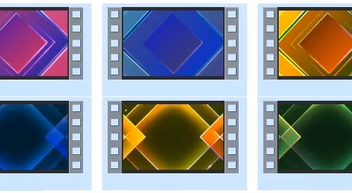 Geometric sqare shape with neon light.