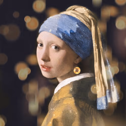 Girl with a Bitcoin earring
