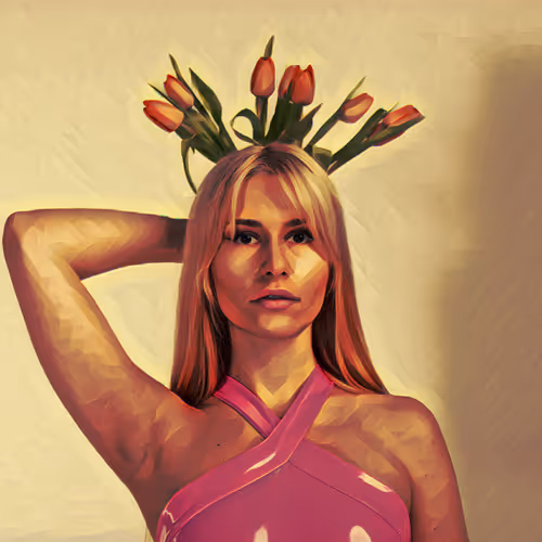 Girl with a tulip