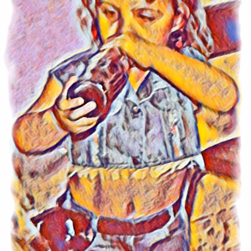 Girl with coca-cola - old