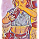 Girl with coca-cola - old