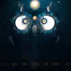 Golden blue owl - old