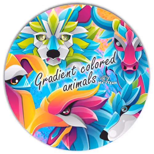 Gradient colored animals