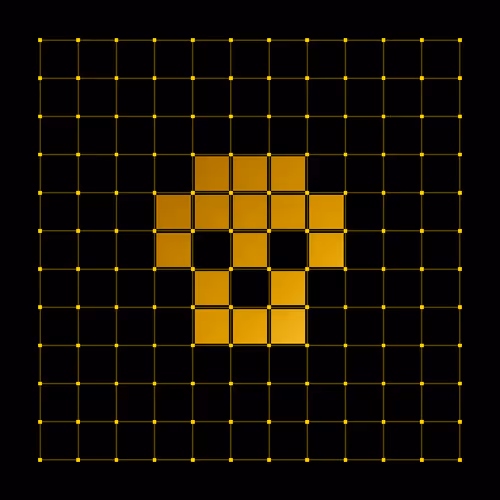 Grid Skull: Gold & Silver