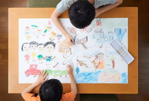 Growth paper of a man who started practicing drawing.