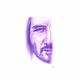 Half face Ink art