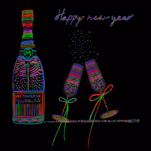 Happy New Year With Metaverse Bubbles - old