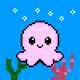 Happy Pink Octopus - old