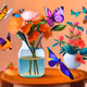 Nature's Effervescent Dances: Flowers, Butterflies, and Birds on a Harmonious Journey
