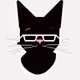 Hipster cat with glasses