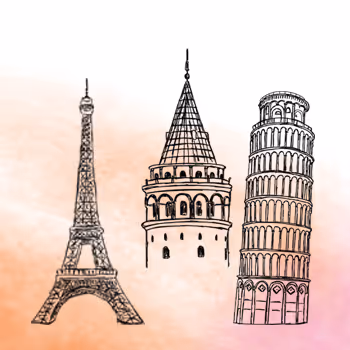 historical places  digital drawing