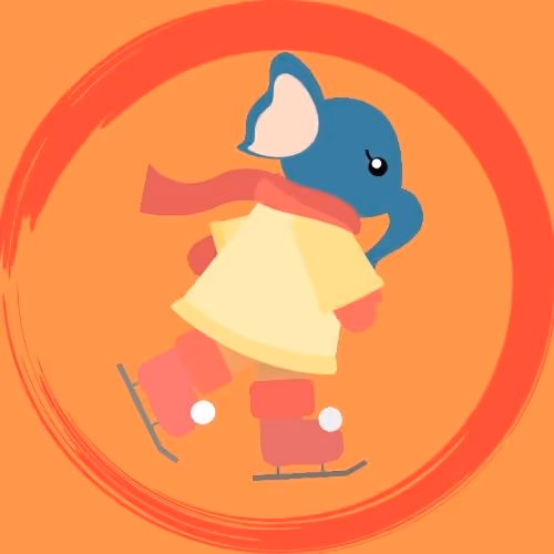 ice skating elephant - old