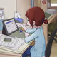 in the office alone