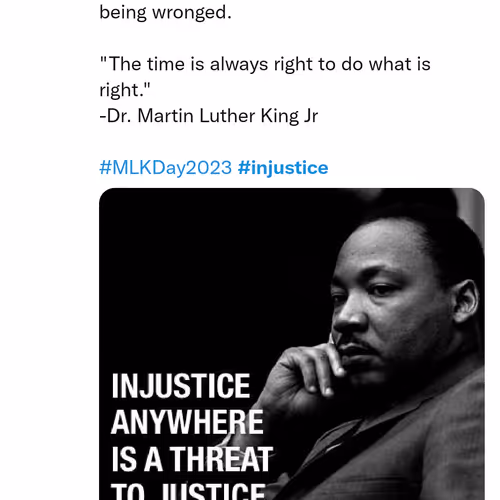 A Mosiac of 500 Tweets of #Injustice: A tribute to #MLK