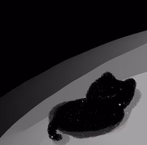 Introvert Black Cat - old