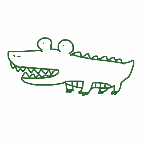 A cute animal of line drawing.