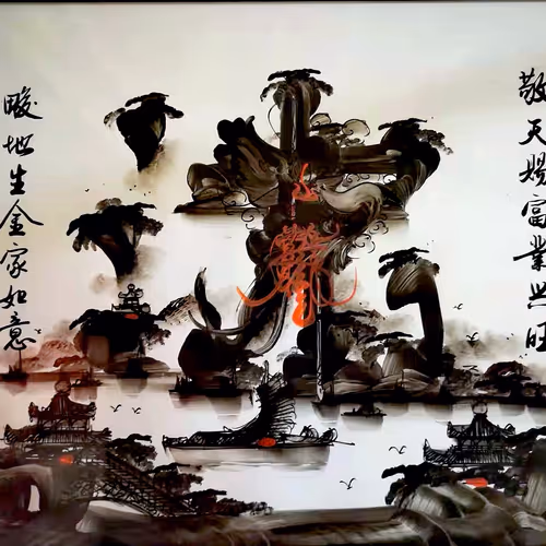 feng shui painting  by a Chinese surname
