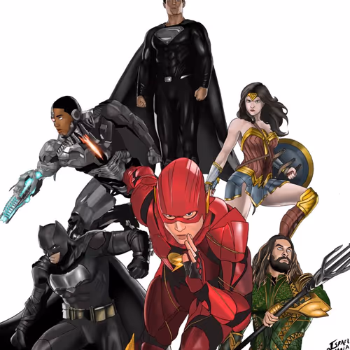 Justice League fan art by Retron - old