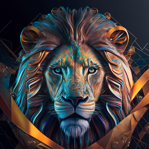 Lion Art Deco style